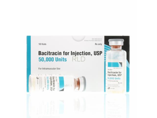 Bacitracin for Injection 50,000 Units Per Vial, USP - Box/10